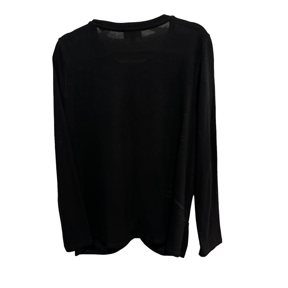 LOFT - Bllack, Crew Neck, Knotted front waist Sweater - Size XL - Picture 2 of 4